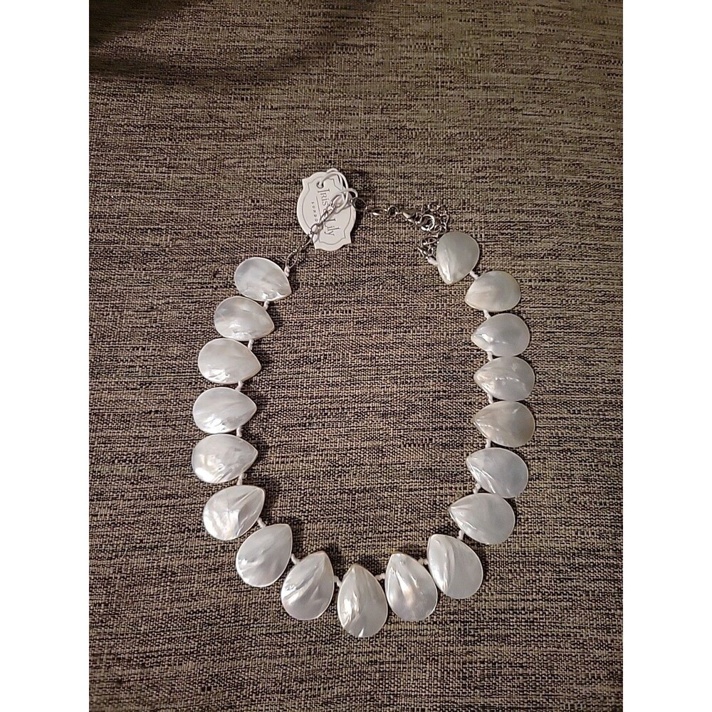 NWT Mother Of Pearl Statement Necklace Iris & Lily London New Adjustable
